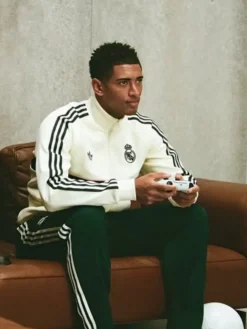 Back view of Jude Bellingham EA FC 27 White Adidas Real Madrid Tracksuit