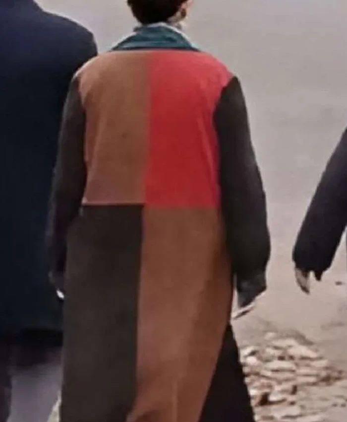 Back view of Mabel Mora Only Murders in the Building 2024 Suede Trench Coat