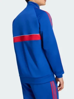 Back view of Manchester United Adidas Blue Fleece Tracksuit set