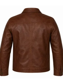 Back view of Marvel San Diego Comic-Con 2026 Simu Liu Brown Leather Jacket