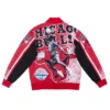 Back view of Mitchell & Ness x Jordan Chicago Bulls 1988 Dunk Champ Red Jacket