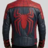 Back view of Movie Spider-Man Brand New Day Black and Red Real Leather Jacket