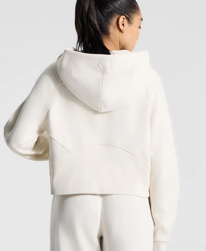 Back view of NY Yankees x Lululemon Scuba Oversized Half-Zip Hoodie in ivory