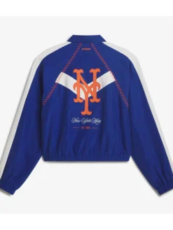 Back view of New York Mets Off Season x MLB Royal Full-Zip Track Jacket
