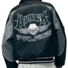 Back view of Palace x Avirex Fall 2026 Leather Bomber Jacket