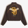 Back view of San Diego Padres Off Season x MLB Brown Full-Zip Track Jacket
