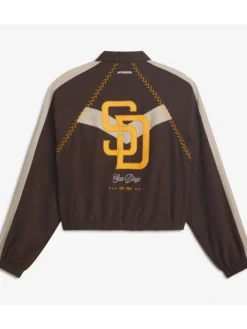 Back view of San Diego Padres Off Season x MLB Brown Full-Zip Track Jacket