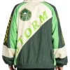 Back view of Seattle Storm Wild Collective Oversized Track Jacket oversized fit