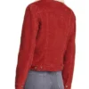 Back view of TV-Series Stranger Things Nancy Wheeler Red Cotton Shearling Jacket