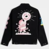 Back view of The Simpsons x Shoe Palace Donuts Black Work Bomber Jacket