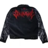 Back view of WEBS From Concrete Raw Blue Denim Jacket featuring tailored design