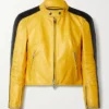 Balenciaga-Cropped-Yellow-Leather-Jacket