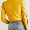 Balenciaga-Cropped-Yellow-Leather-Jacket-Back