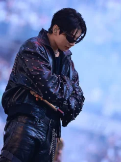 Balenciaga Custom Jungkook Arirang Paris Tour Studded Jacket Side View