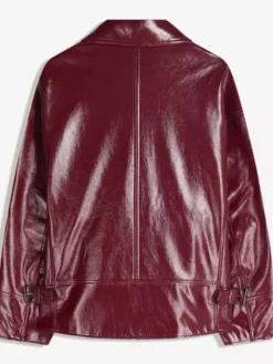 Bershka-Leather-Jacket-Red
