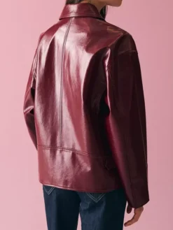 Bershka-Red-Leather-Jacket-Back