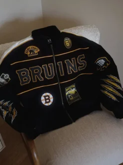 Boston Bruins Black Charlie McAvoy Bomber Jacket