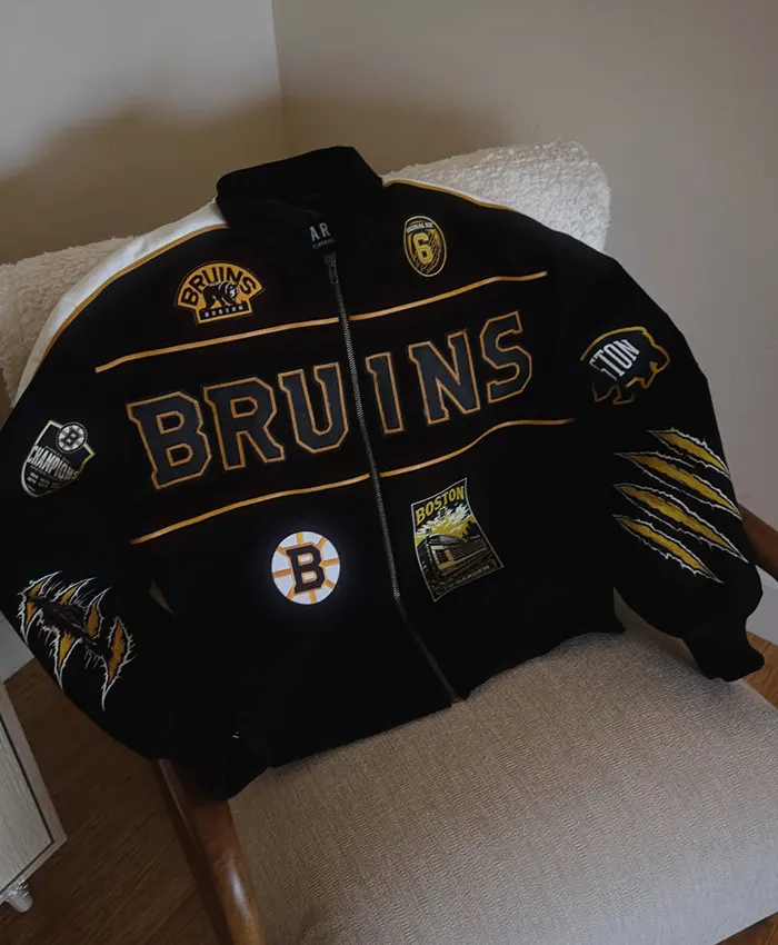 Boston Bruins Black Charlie McAvoy Bomber Jacket