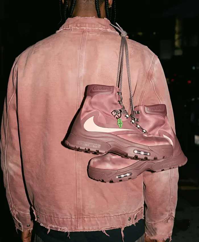 CJ x Carhartt x Nike Pink America Denim Jacket Back View