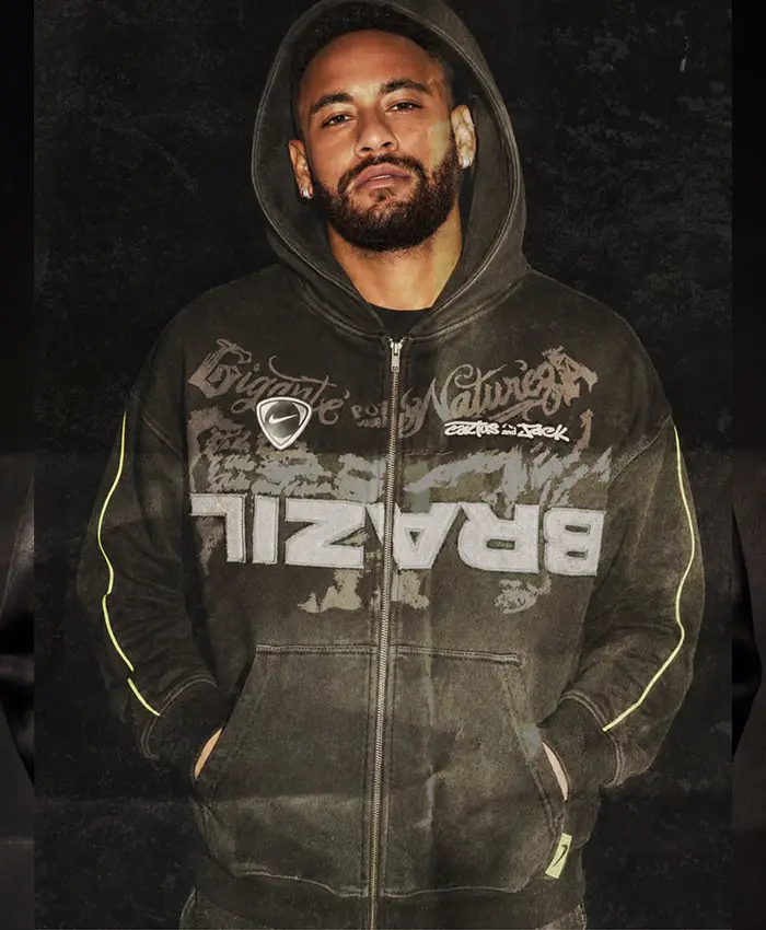 CJ x Nike x Brazil Black Hooded Bomber Jacket