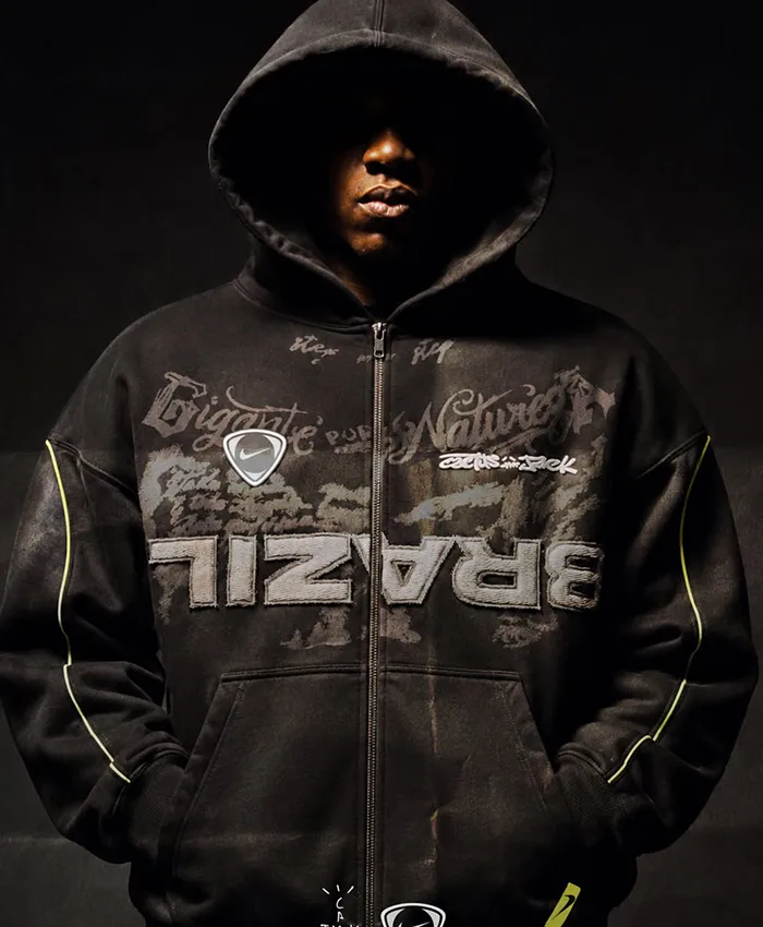 CJ x Nike x Brazil Bomber Black Hooded Jacket