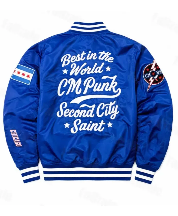 CM Punk Chicago Cubs Blue Jacket