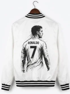 CR7 Bomber White Jacket