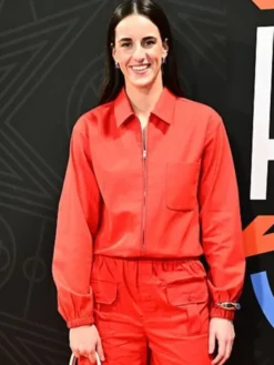 Caitlin Clark AT&T WNBA All-Star Game 2026 Red Full-Zip Utility Worker Jacket front view