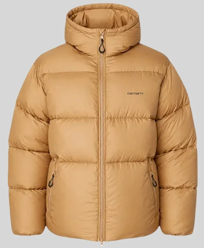 Carhartt WIP Toronto Brown Parachute Hooded Puffer Jacket front view