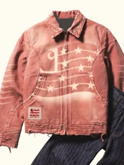 Carhartt x CJ x Nike Pink America Denim Jacket Front View
