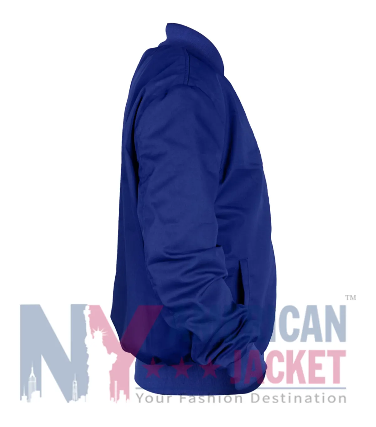 Chris Pratt Blue Bomber Jacket from The Terminal List with rib-knit collar and cuffs