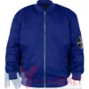 Chris Pratt The Terminal List James Reece Blue Bomber Jacket front view