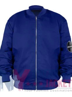 Chris Pratt The Terminal List James Reece Blue Bomber Jacket front view