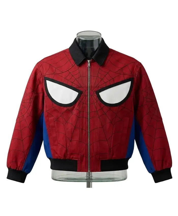 Chris Wesly Spider-Man Red And Blue Bomber Jacket Front view