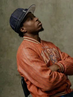 Chrome Hearts x New York Knicks Orange Varsity Jacket