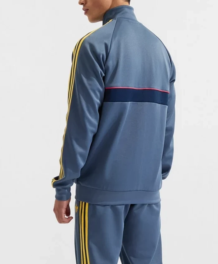 Close-up of Arsenal Adidas 26-27 OG Pack Blue Tracksuit with YKK zipper