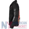 Close-up of Glam Rock Freddy Black Denim Jacket featuring four pockets and buttoned cuffs