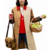 Close-up of In the City Season 1 Danielle Olivera Colorblock Coat details