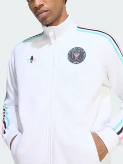 Close-up of Inter Miami CF Adidas Originals Third White Track Jacket