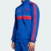 Close-up of Manchester United Adidas 26-27 Blue Tracksuit with YKK zipper