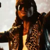 Close-up of Milan 2026 Playboi Carti Leopard Print Jacket with YKK zipper cuffs