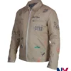 Close-up of Montreal Concert 2026 Louis Tomlinson Duke Sketch Sand Cotton Jacket