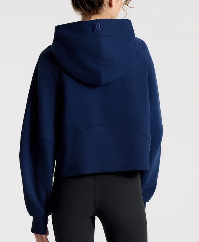 Close-up of NY Yankees x Lululemon Scuba Oversized Half-Zip Hoodie details