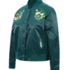 Close-up of Seattle Storm Women's Ink And Bloom Satin Jacket premium details