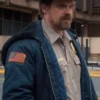 Close up of TV-Series Stranger Things S02 Jim Hopper Blue Cotton Jacket