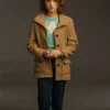 Close up of TV-Series Stranger Things S03 Nancy Wheeler Brown Wool Jacket