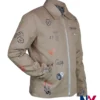 Close view of Louis Tomlinson Montreal Concert 2026 Duke Sketch Sand Cotton Jacket