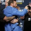UFC 329 Conor McGregor Face Off Blue Tuxedo
