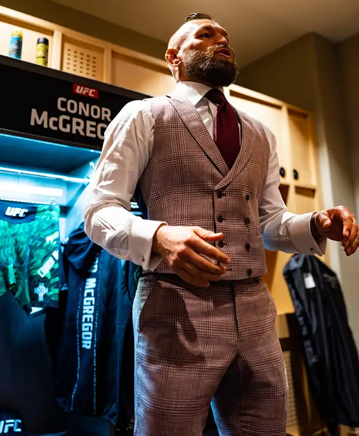Conor McGregor UFC 329 Plaid Grey Tuxedo