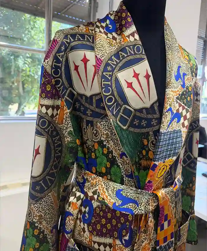 Custom Nocta Drake Multicolor Silk Robe Left View